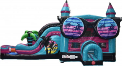 Beach Vibes XL Bounce House Dual Lane Wet/Dry Combo