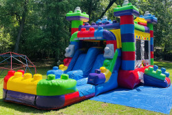 block20vivid 1732664960 Mega Block Bounce House Dual Lane Wet/Dry Combo