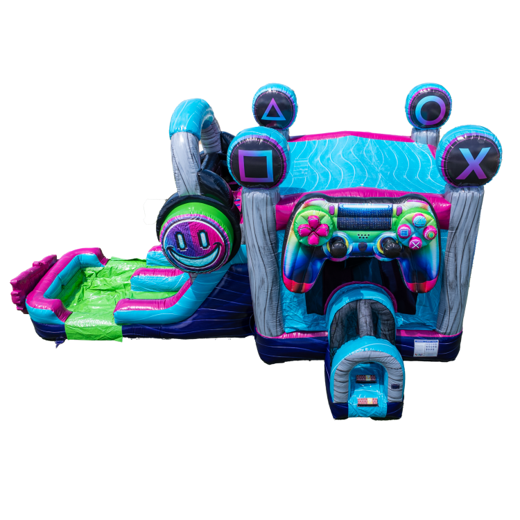 GLITCH Gamer 5 in 1 Bounce House with Dual Lane Slide Wet/Dr GLITCH Gamer 5 in 1 Bounce House with Dual Lane Slide Wet/Dr